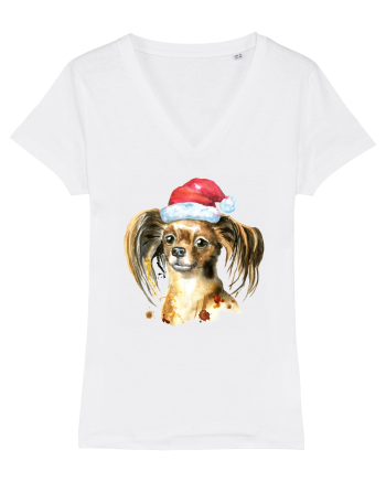 Cute Dog Santa Hat White