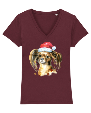 Cute Dog Santa Hat Burgundy