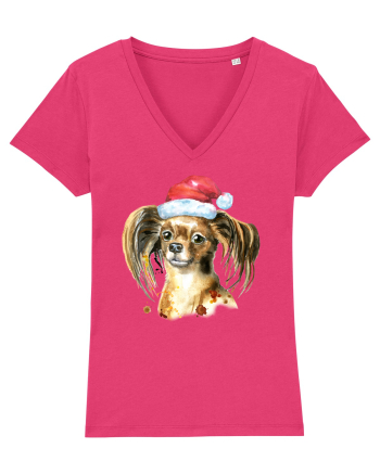 Cute Dog Santa Hat Raspberry