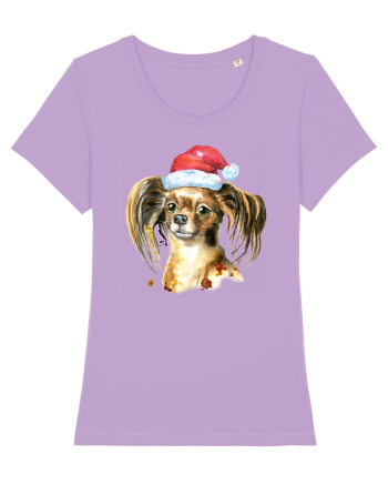 Cute Dog Santa Hat Lavender Dawn