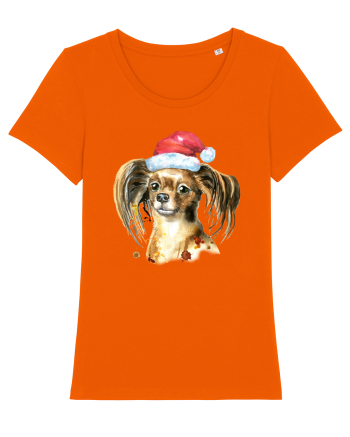 Cute Dog Santa Hat Bright Orange