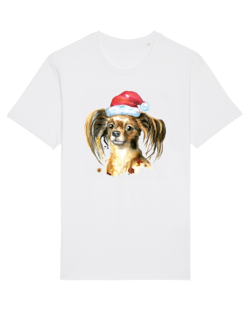 Cute Dog Santa Hat White