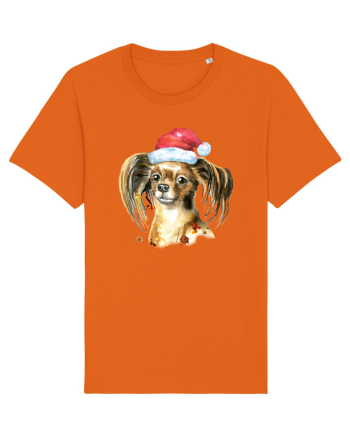 Cute Dog Santa Hat Bright Orange