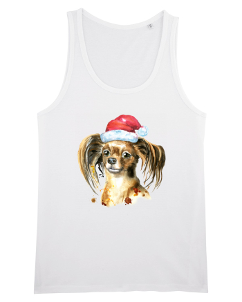 Cute Dog Santa Hat White