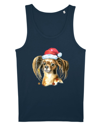 Cute Dog Santa Hat Navy