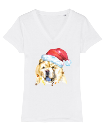 Chow Chow Santa White