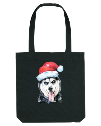 Husky Santa Hat Black