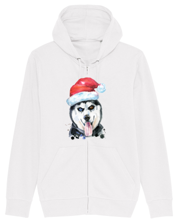 Husky Santa Hat White