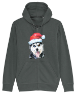 Husky Santa Hat Hanorac cu fermoar Unisex Connector