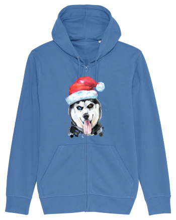 Husky Santa Hat Bright Blue