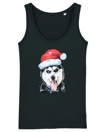 Husky Santa Hat Black