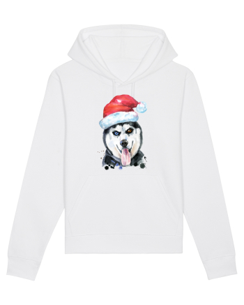 Husky Santa Hat White