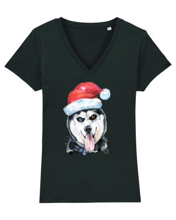 Husky Santa Hat Black