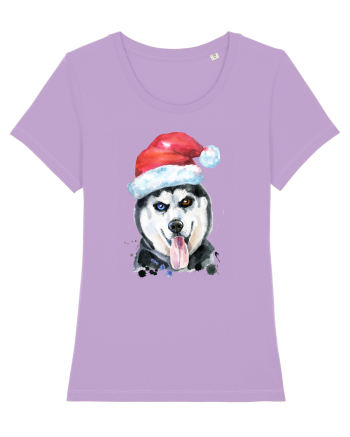 Husky Santa Hat Lavender Dawn