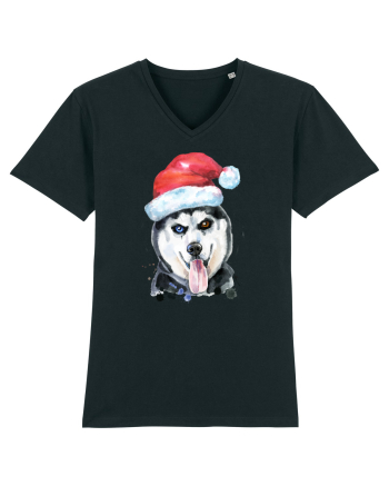 Husky Santa Hat Black