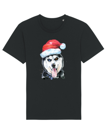 Husky Santa Hat Black