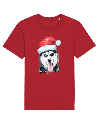 Husky Santa Hat Red