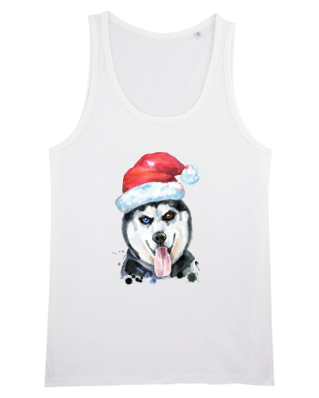 Husky Santa Hat White