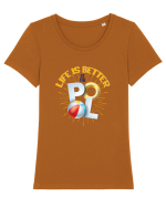 Life is better at the Pool Tricou mânecă scurtă guler larg fitted Damă Expresser