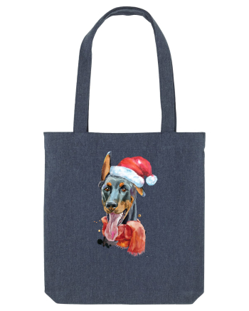 Doberman Santa Hat Midnight Blue