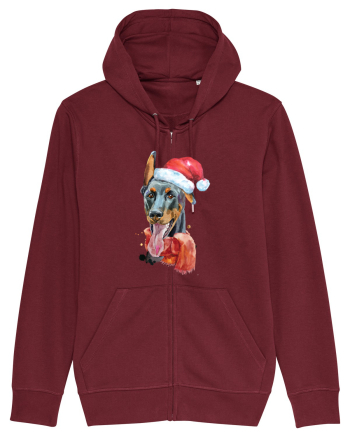Doberman Santa Hat Burgundy