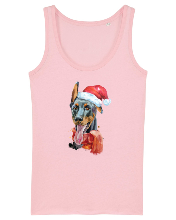 Doberman Santa Hat Cotton Pink