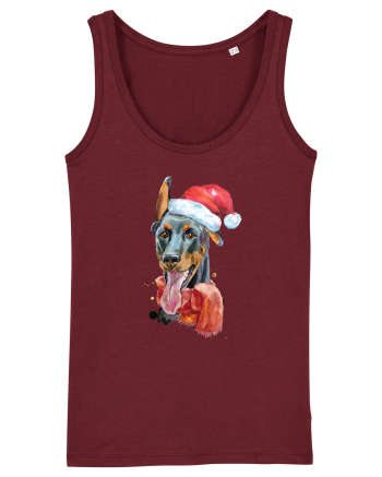 Doberman Santa Hat Burgundy