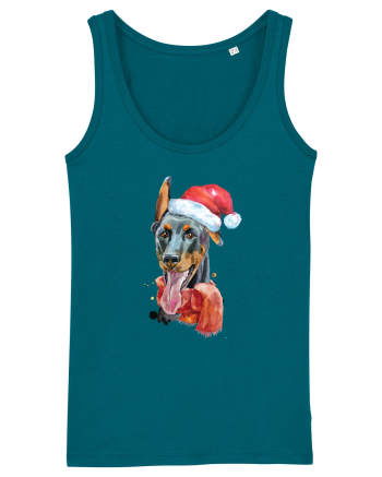 Doberman Santa Hat Ocean Depth