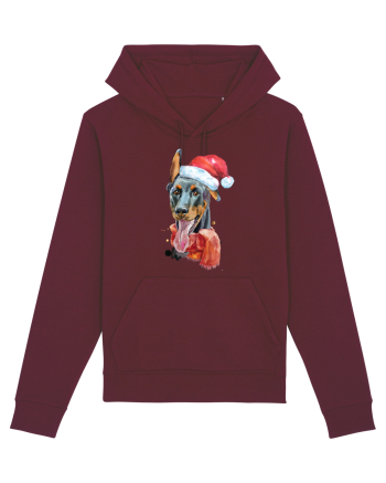 Doberman Santa Hat Burgundy