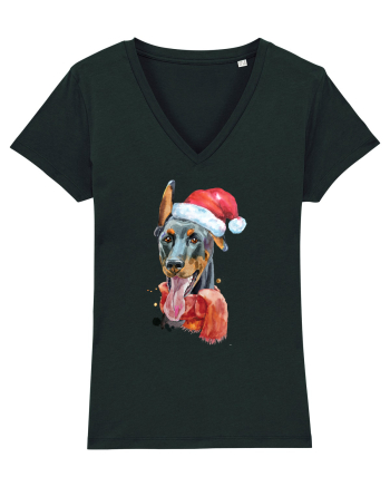 Doberman Santa Hat Black