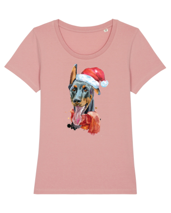 Doberman Santa Hat Canyon Pink