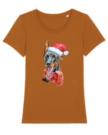 Doberman Santa Hat Roasted Orange