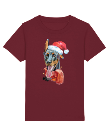 Doberman Santa Hat Burgundy