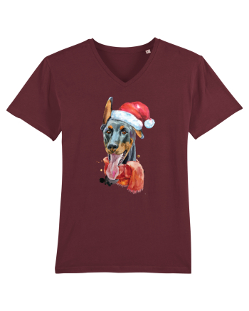 Doberman Santa Hat Burgundy