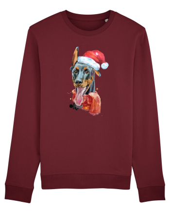 Doberman Santa Hat Burgundy