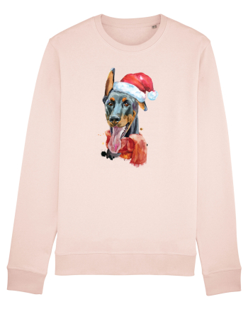 Doberman Santa Hat Candy Pink
