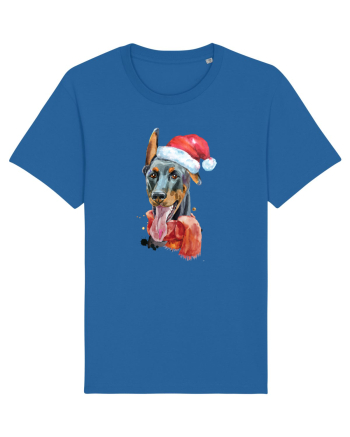Doberman Santa Hat Royal Blue
