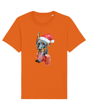 Doberman Santa Hat Bright Orange
