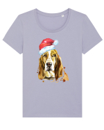 Droopy Dog Santa Hat Tricou mânecă scurtă guler larg fitted Damă Expresser