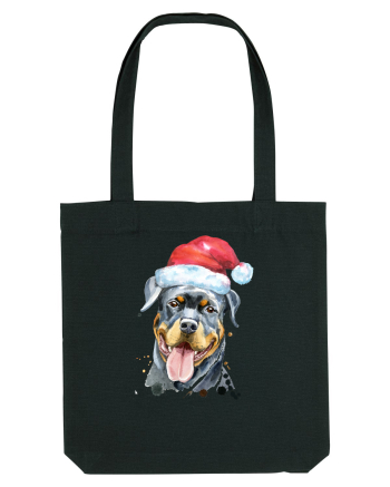 Rottweiler Santa Hat Black