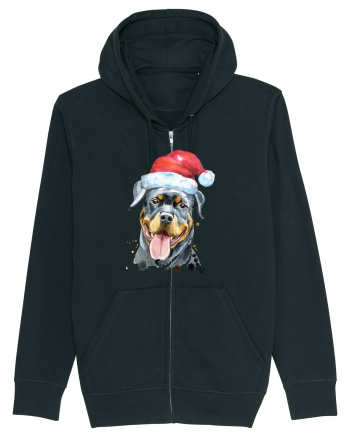 Rottweiler Santa Hat Black