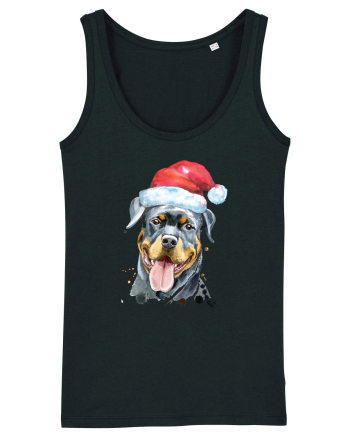 Rottweiler Santa Hat Black