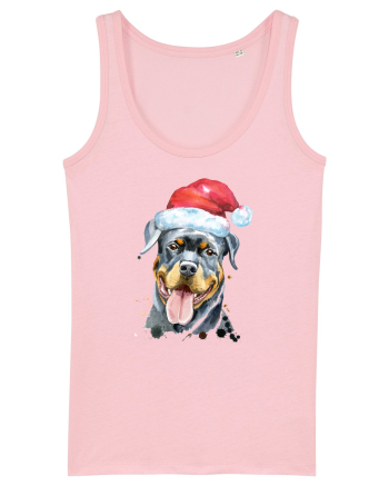 Rottweiler Santa Hat Cotton Pink