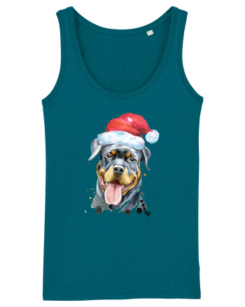 Rottweiler Santa Hat Ocean Depth