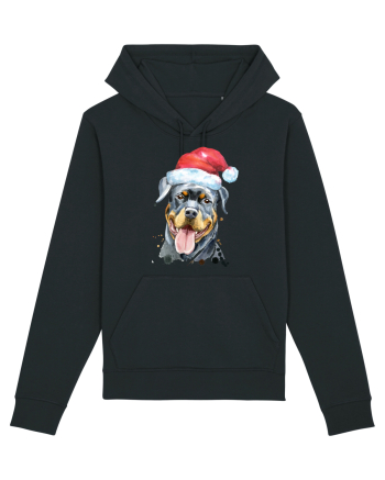 Rottweiler Santa Hat Black