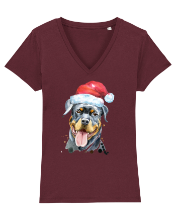 Rottweiler Santa Hat Burgundy