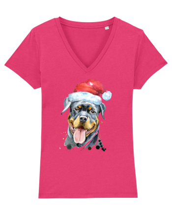 Rottweiler Santa Hat Raspberry