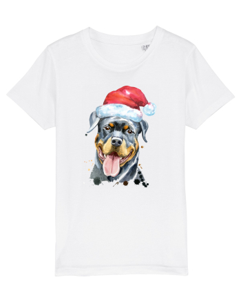 Rottweiler Santa Hat White