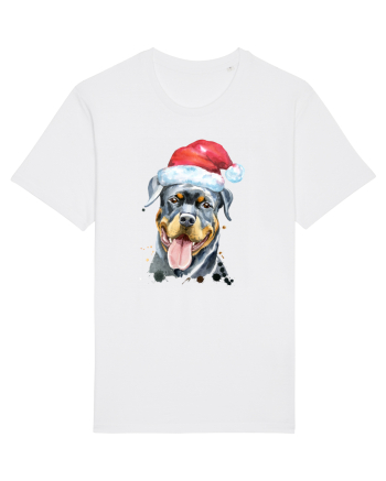 Rottweiler Santa Hat White