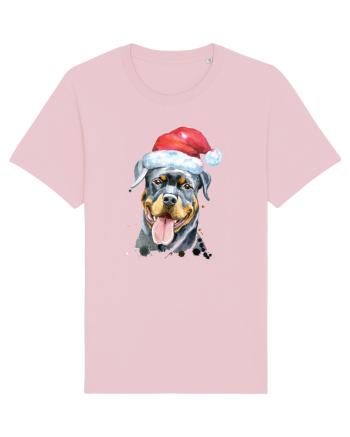Rottweiler Santa Hat Cotton Pink